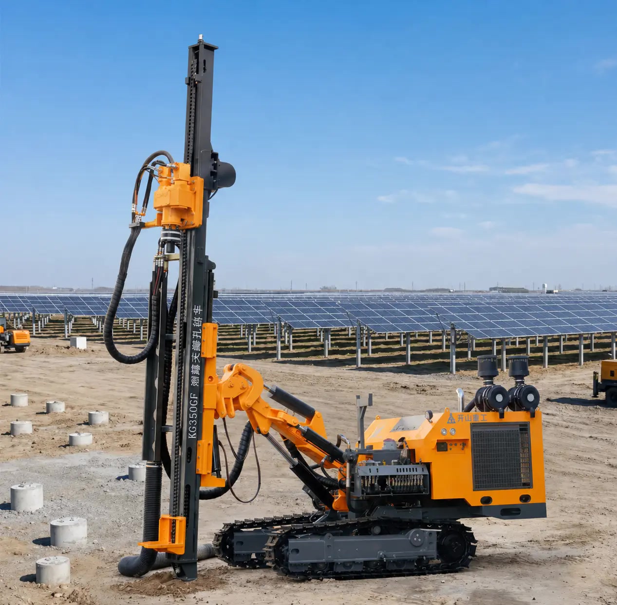 KAISHAN KG350GF paletli DTH sondaj makinesi GES sahasında